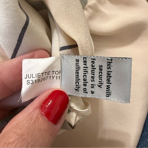 Diane von Furstenberg Juliette silk blouse butterfly sleeves,elasticized waist - Picture 8 of 9